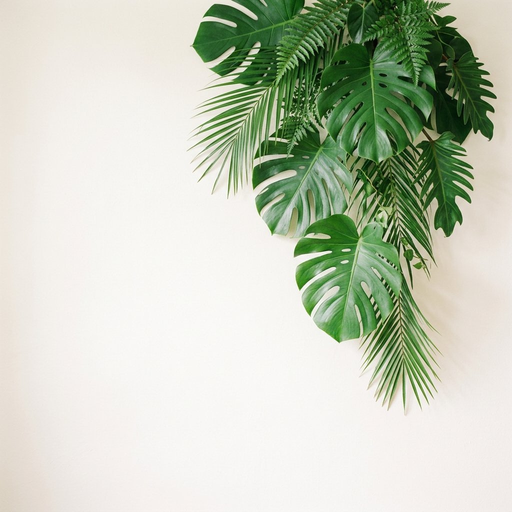 Tropical leaves decoration